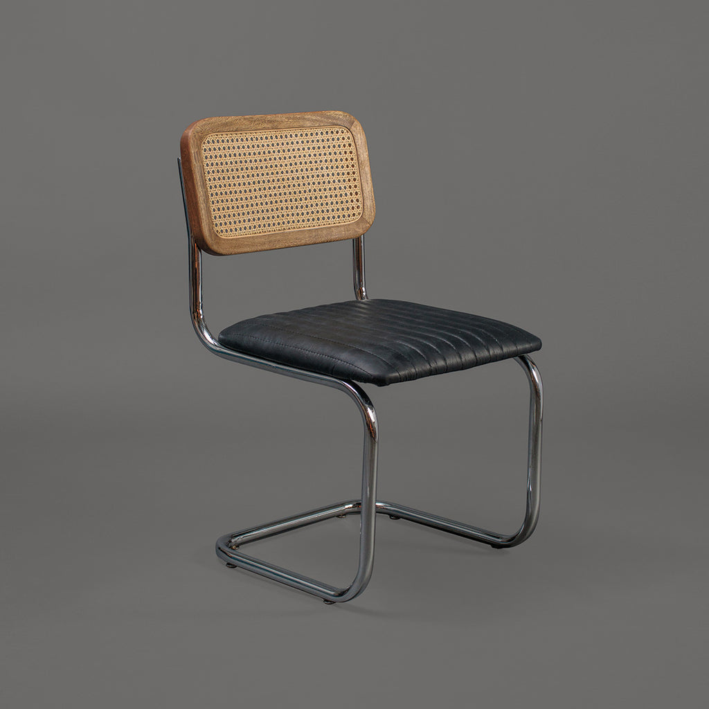 Silla Tissu Krom Cuero