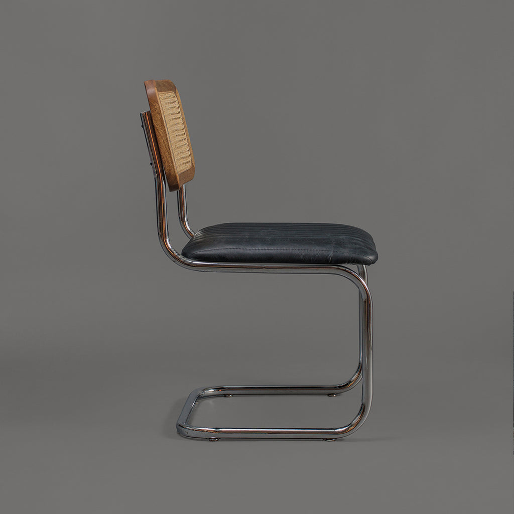 Silla Tissu Krom Cuero